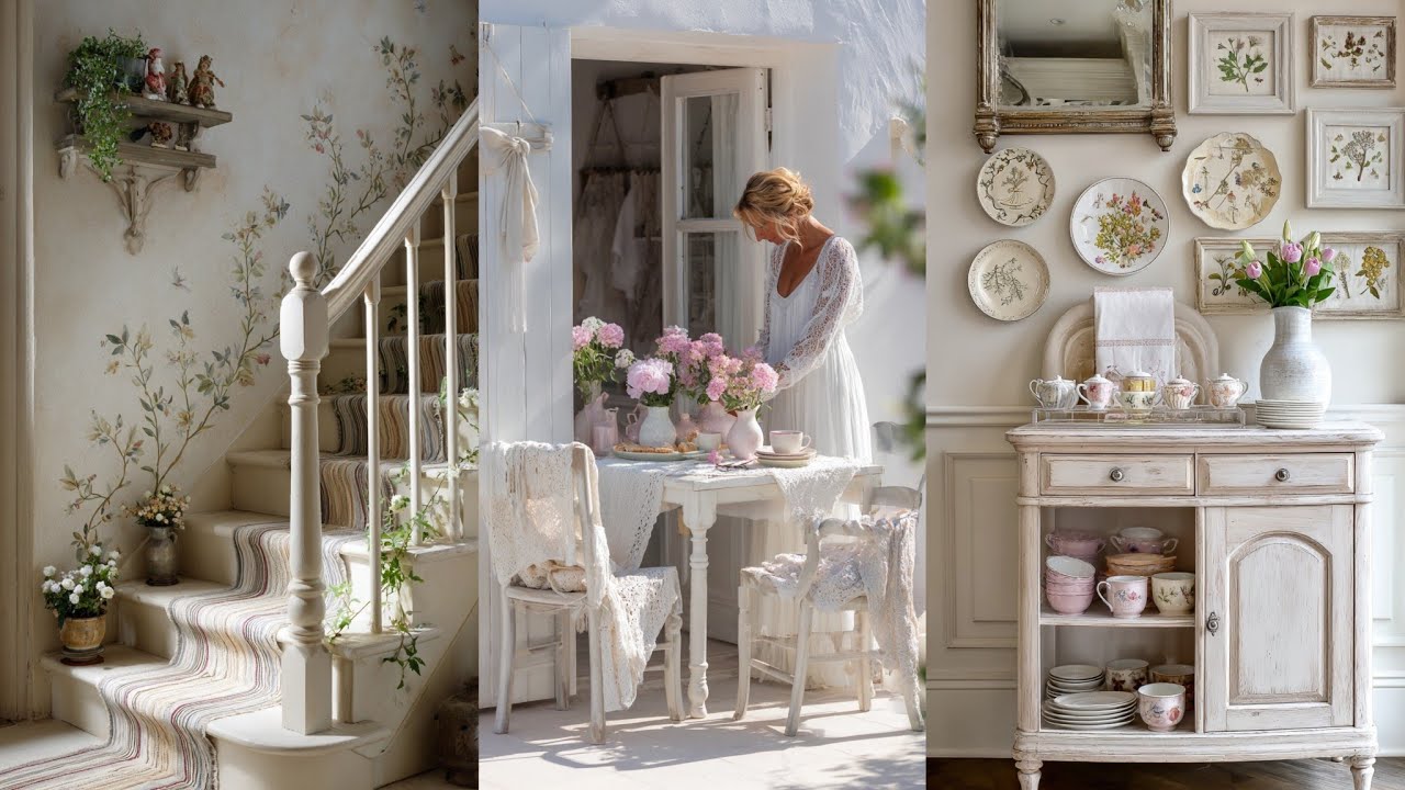 LIFE INSIDE a Small White French Cottage: A French Woman Pastel~Accent Shabby Chic Living |HomeDecor