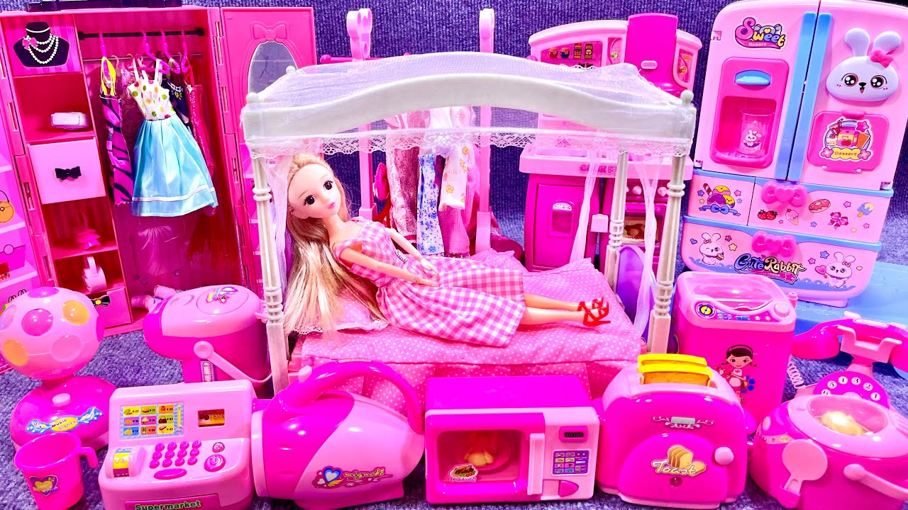 12 Minutes Satisfying with Unboxing Barbie Princess Bedroom＆Wardrobe Dress Up Playset｜Review Toys