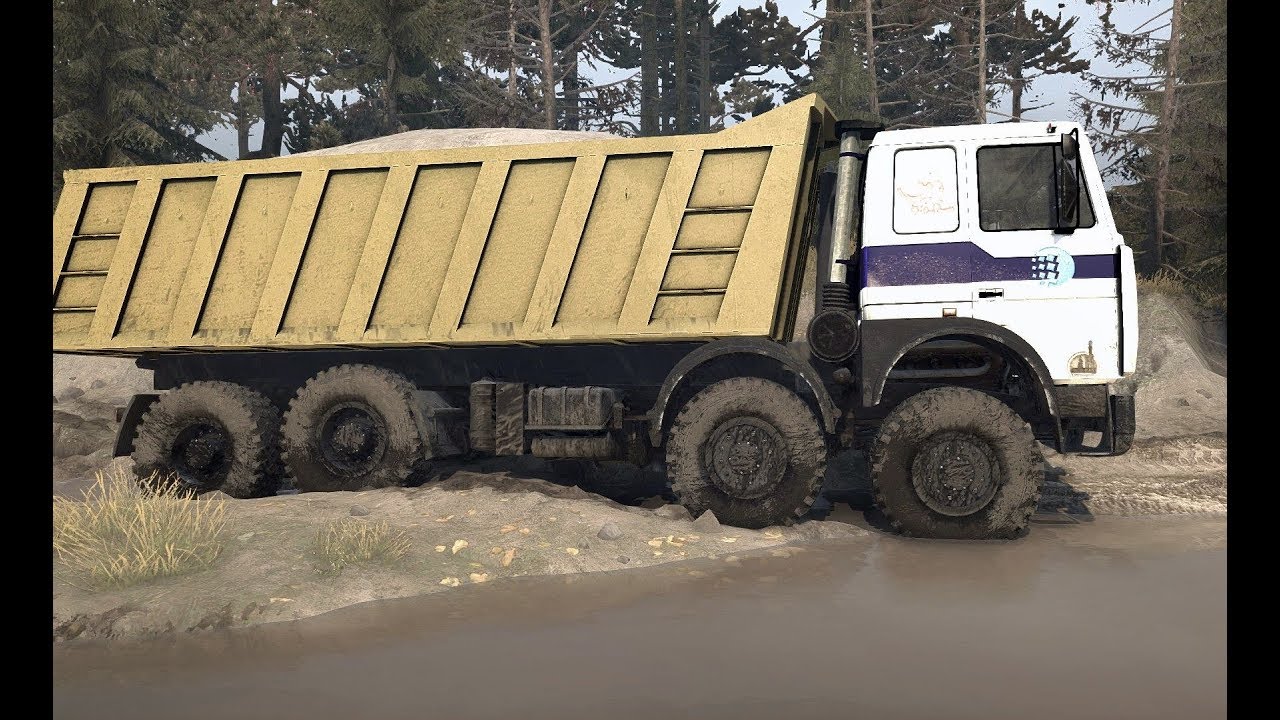 Spintires MudRunner - MZKT 7402 Dump Truck Off Road Driving