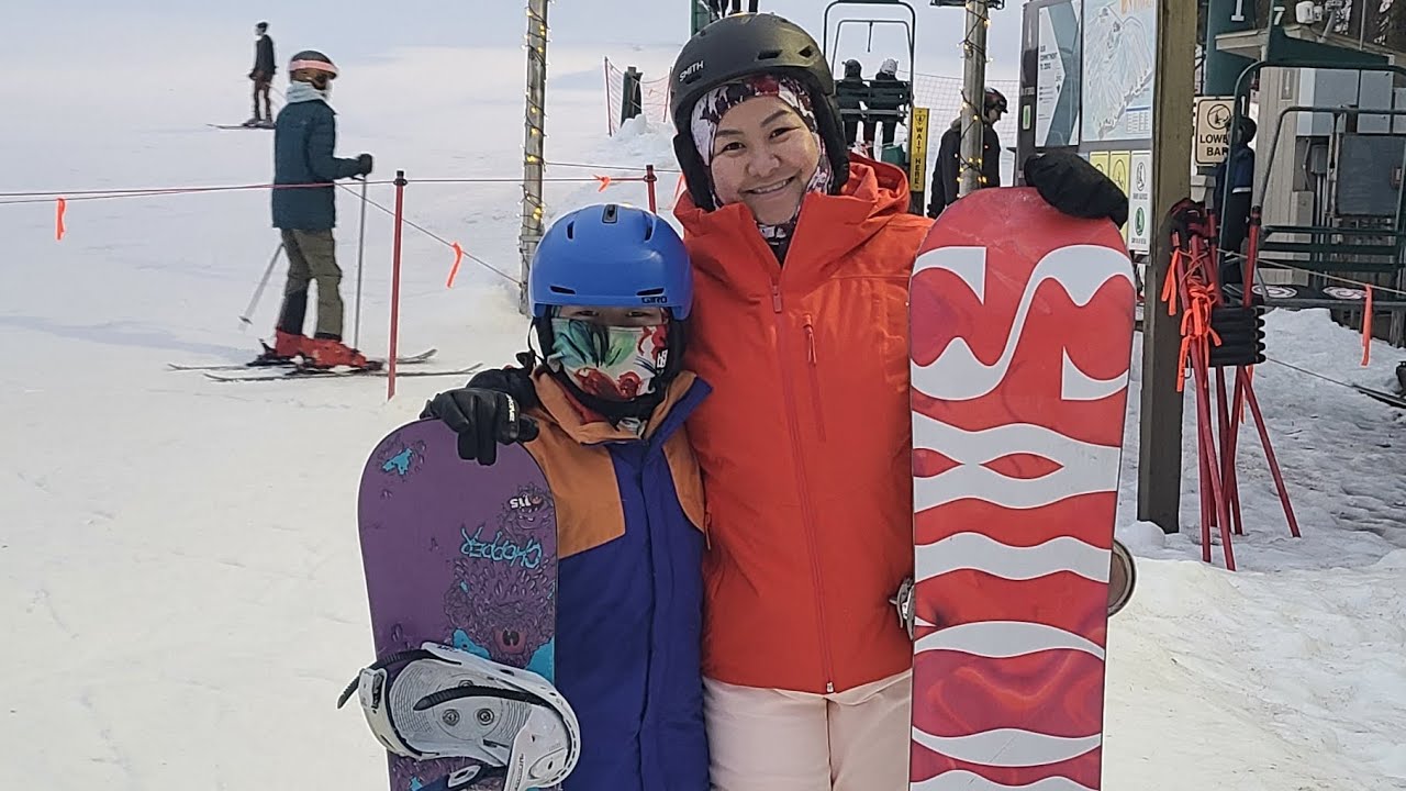 Wife's first time snowboarding 