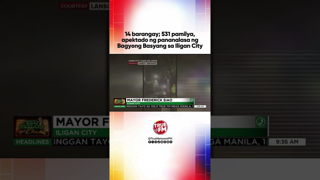 14 barangay; 531 pamilya, apektado ng pananalasa ng Bagyong Basyang sa Iligan City