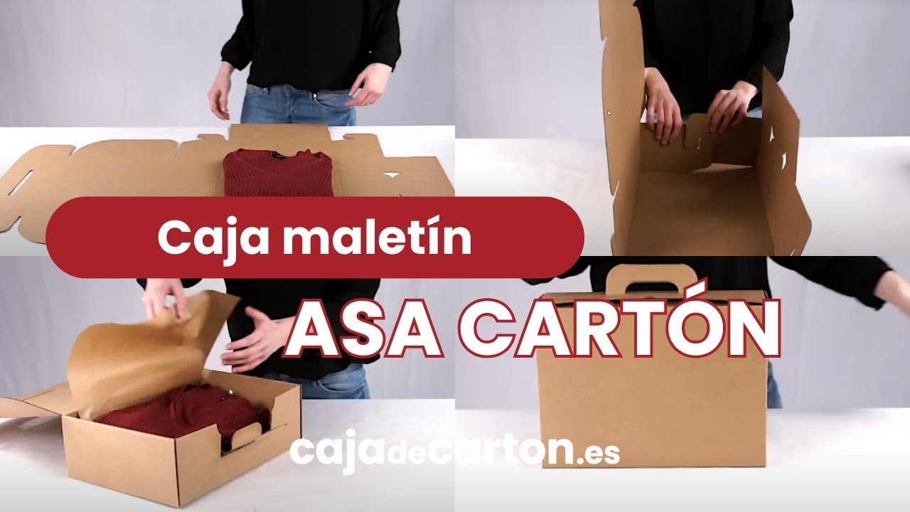 CAJA MALETÍN CON ASA DE CARTÓN PARA ENVÍOS 350x118x255mm