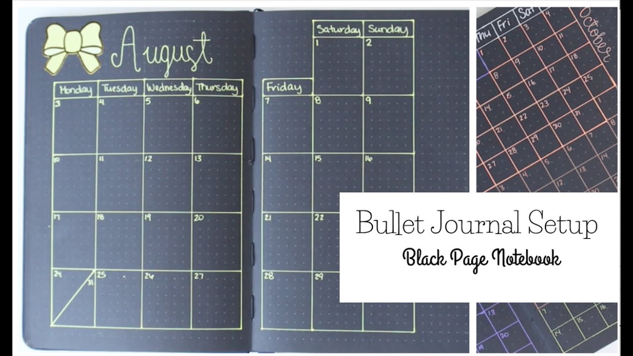 Bullet Journal Setup Black Paper