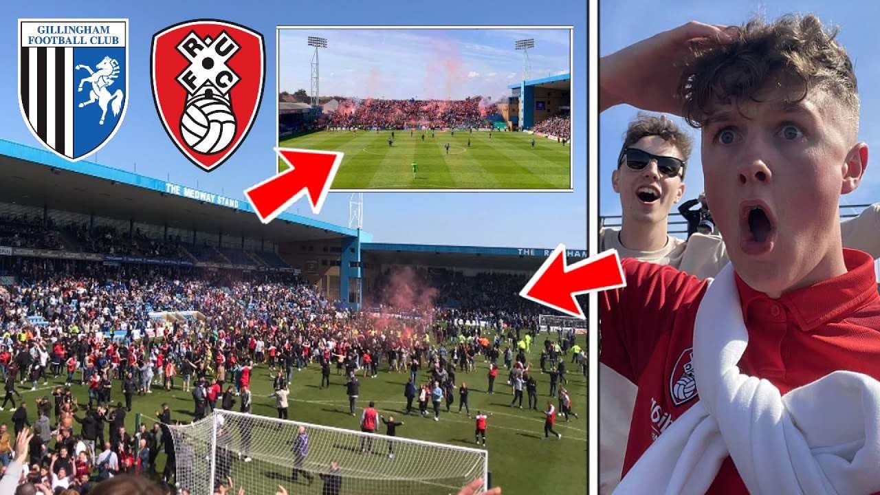 2,500 ROTHERHAM AWAY FANS GOING CRAZY vs GILLINGHAM ￼*VLOG* PROMOTION PARTY, PYROS, PITCH INVASIONS!