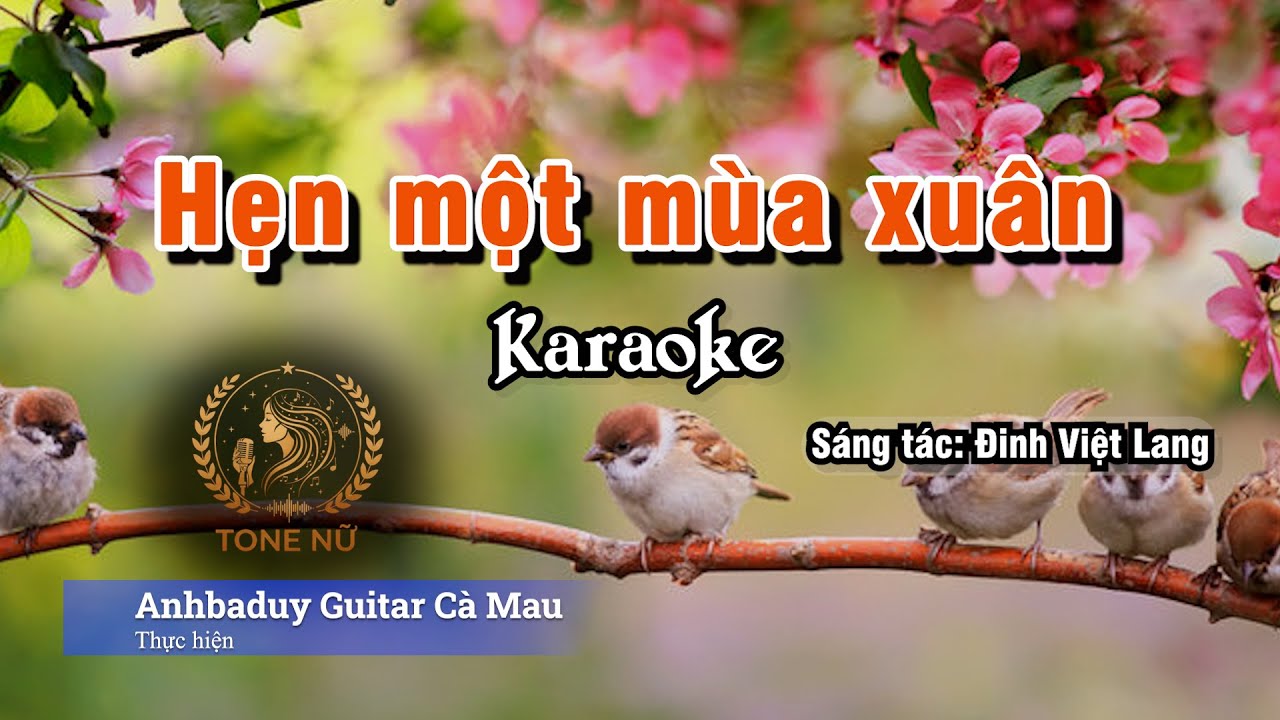 Hẹn một mùa xuân | Karaoke | Tone Nữ - Em | Anhbaduy Guitar - Cà Mau