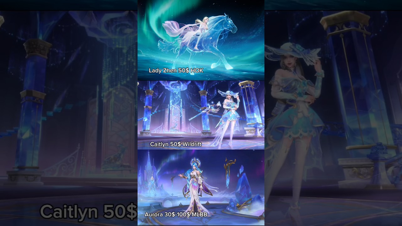 Aurora, caitlyn, lady zhen #mlbb #wildrift #honorofkings