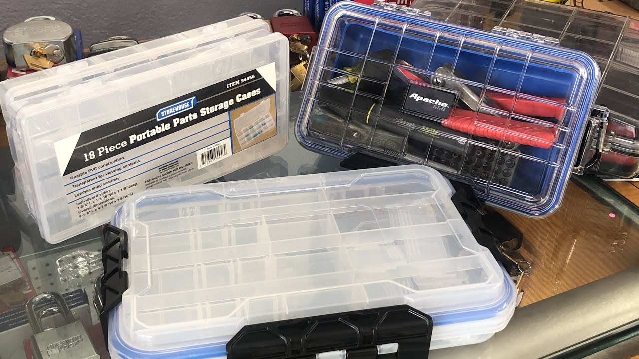 checking out the Harbor Freight Apache & Storehouse small plastic organizers