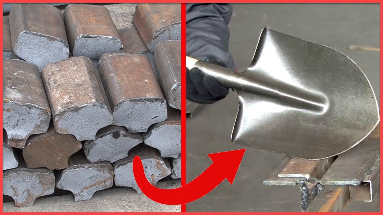 How To Manufacture Shovels From Train Tracks | Amazing Production Process OF Ax And Swiss Knife