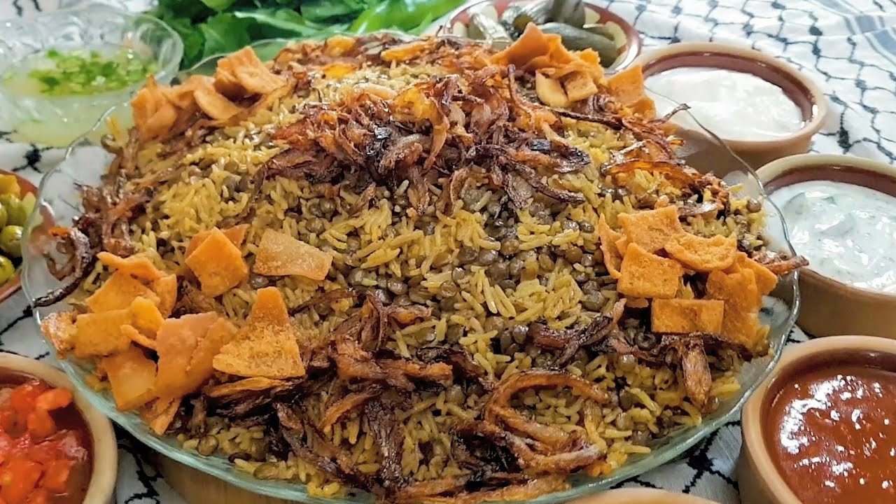 مجدرة الرز الفلسطينية و مقبلاتها اللذيذة!