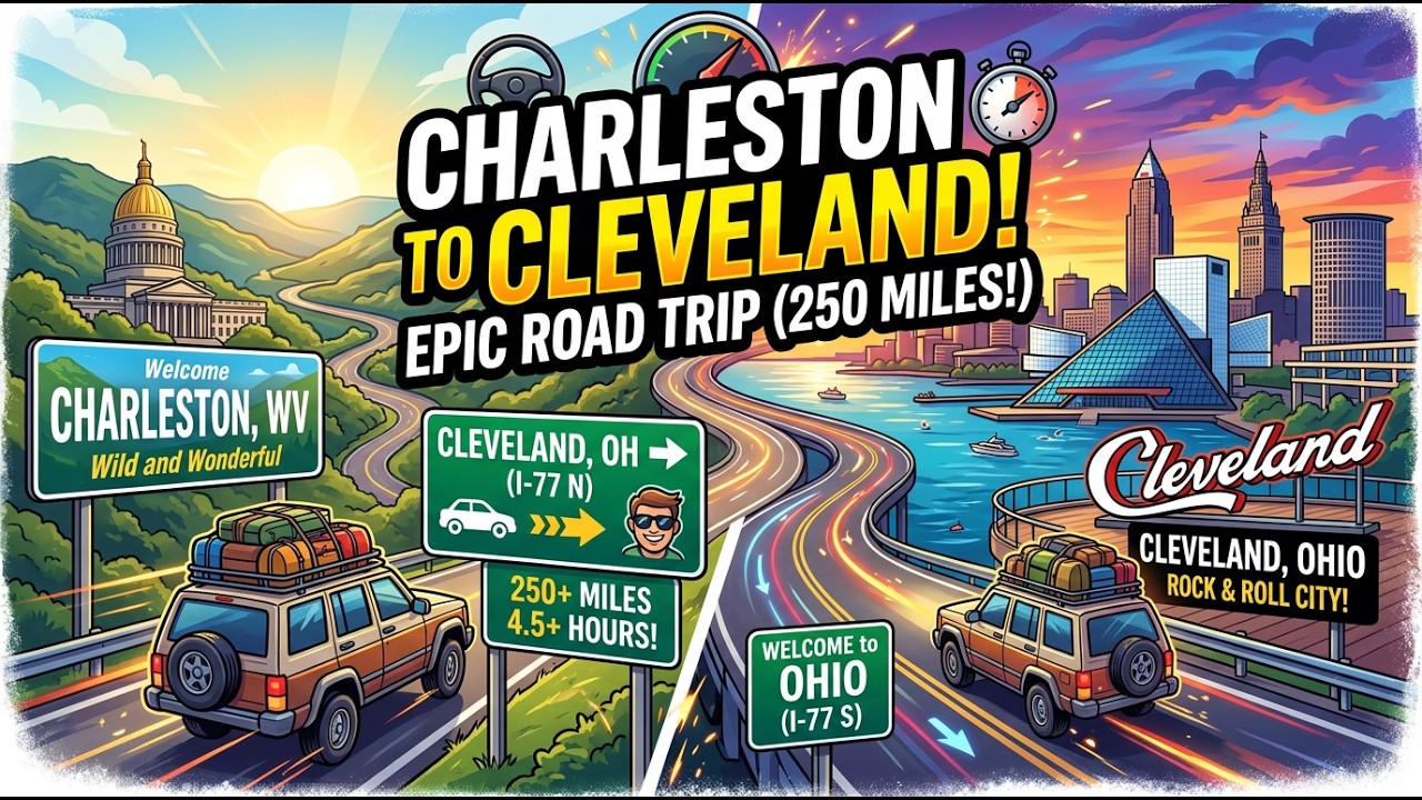 Driving from Charleston, West Virginia to Cleveland, Ohio (timelapse)