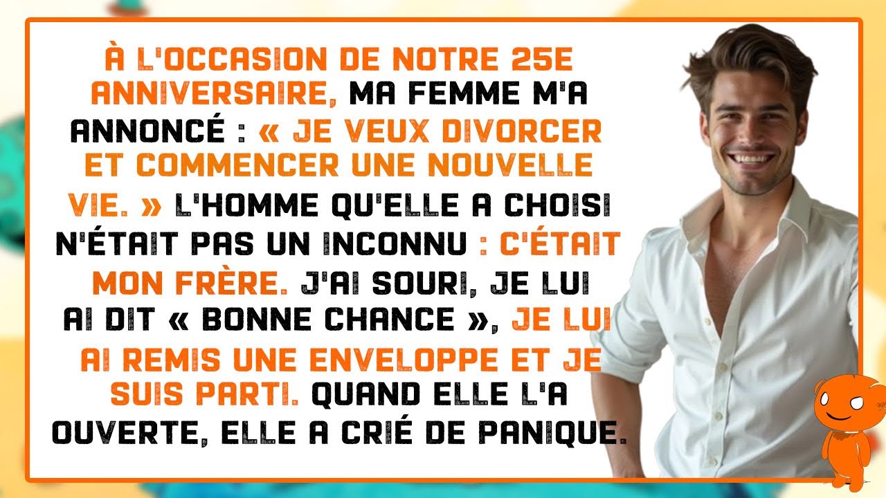 Ma femme a exig&eacute; le divorce &agrave; notre f&ecirc;te d'anniversaire, mais a hurl&eacute; quand j'ai...