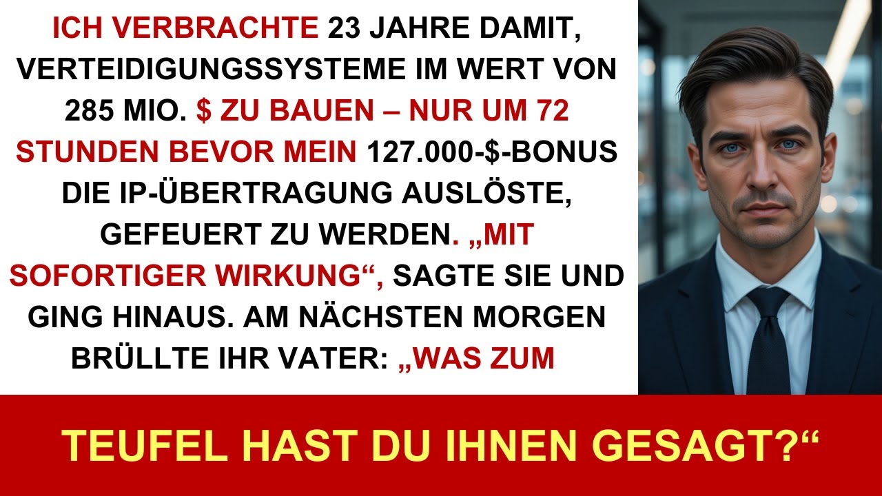 Ich wurde von CEO-Tochter 72h vor 127.000-$-Bonus gefeuert — 285-Mio.-$-Fusion platzte in 4 Tagen