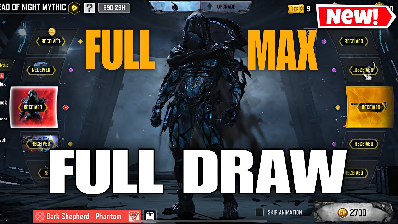 BUYING AND MAXING MYTHIC DARK SHEPHERD PHANTOM DEAD OF NIGHT FULL DRAW IN CALL OF DUTY MOBILE 