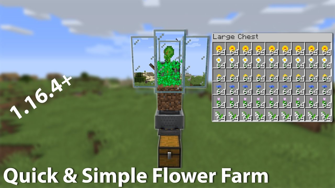 Easy & Simple Flower Farm - Minecraft 1.16.4 - Dhruv