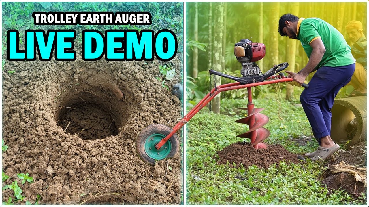 Post Hole Digger Machine Demo | Earth Auger with Trolley | Saya Enterprises