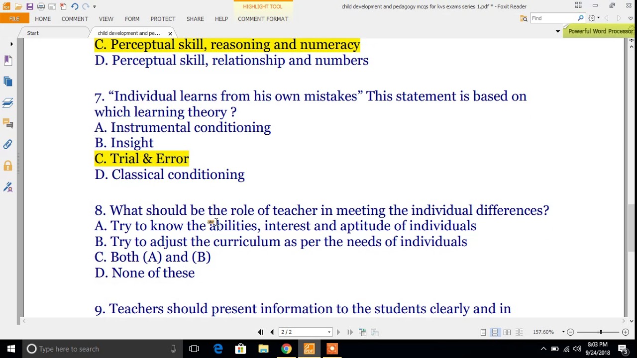 Child Development and Pedagogy MCQs Series 1
