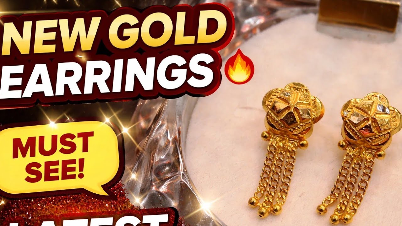 Lightweight Gold Earrings & Ear Studs | Daily Wear Jewelry Designs | Chain Necklace Ideas