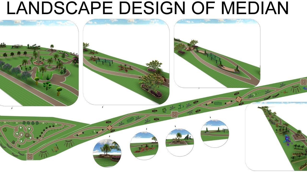 Transforming Road Medians into Vibrant Landscapes , Town Entrance Road Median Landscape Design