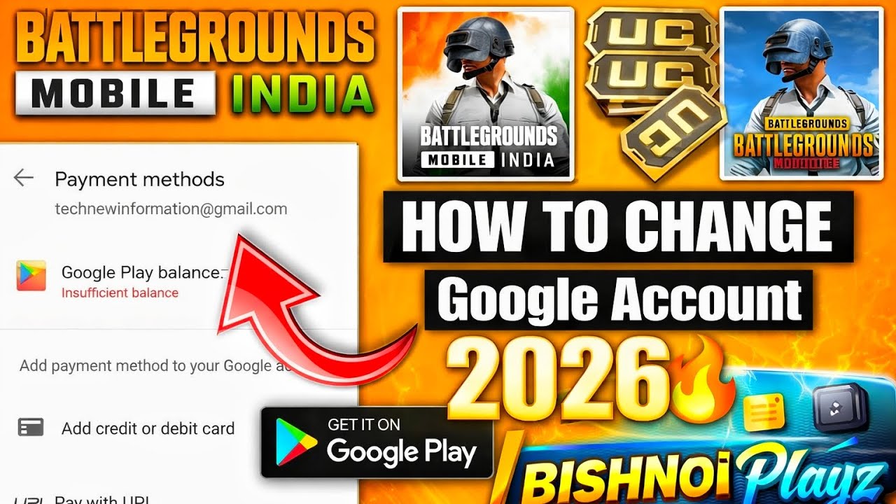 How To Change Google Play Store Account In BGMI I Without Removing Any Gmail Account from Mobile 📲||