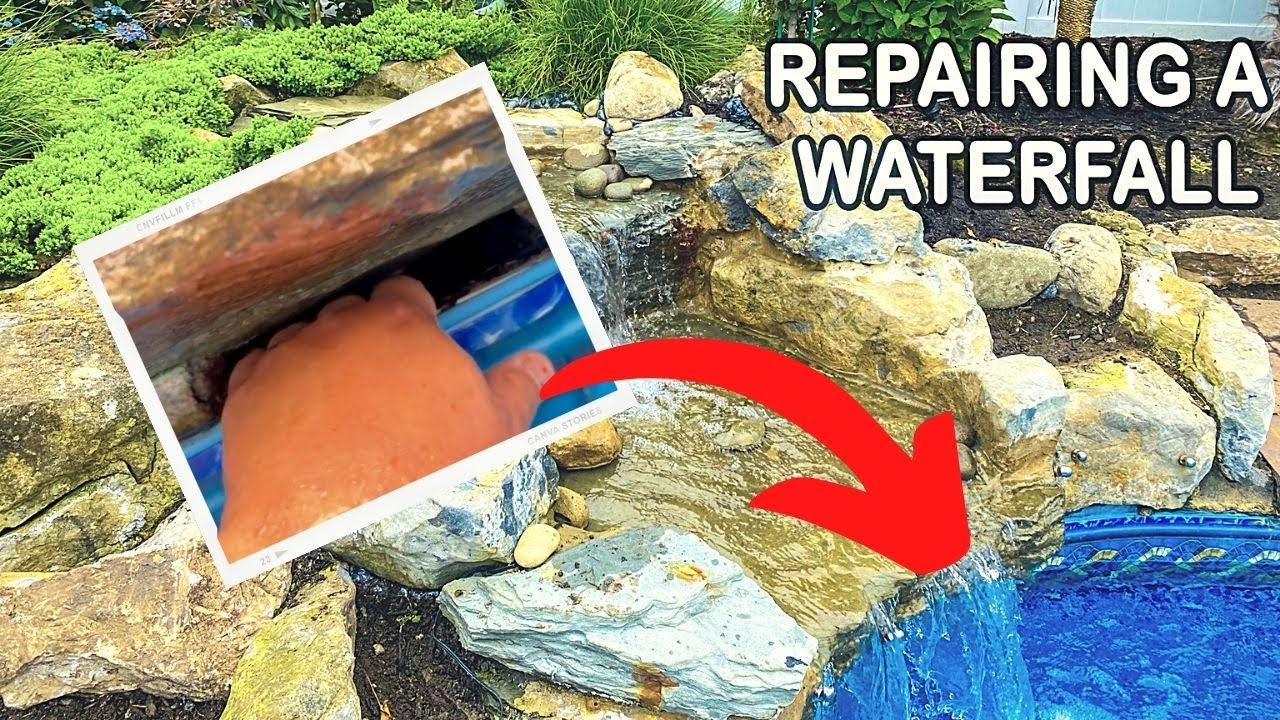 Repairing a leaking waterfall -That's  why I don't Use Cement for water features