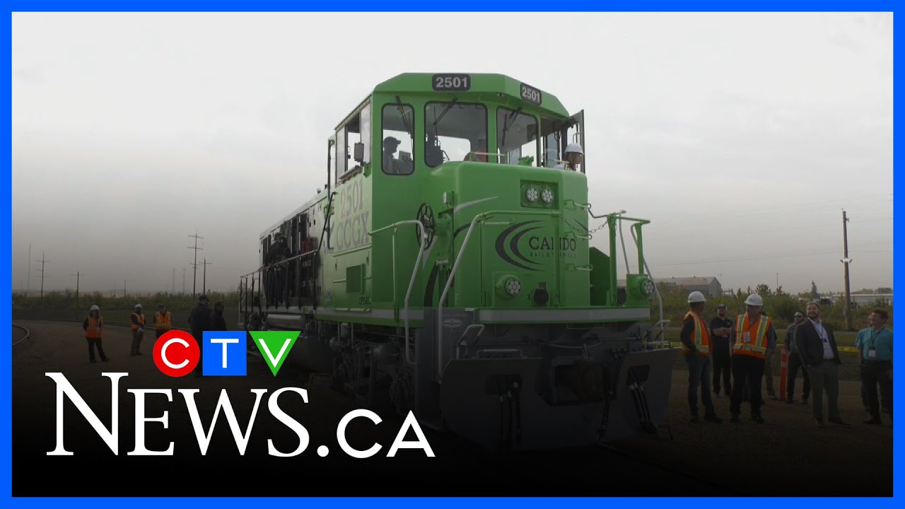 Canada's first-ever battery powered locomotive unveiled in Alberta