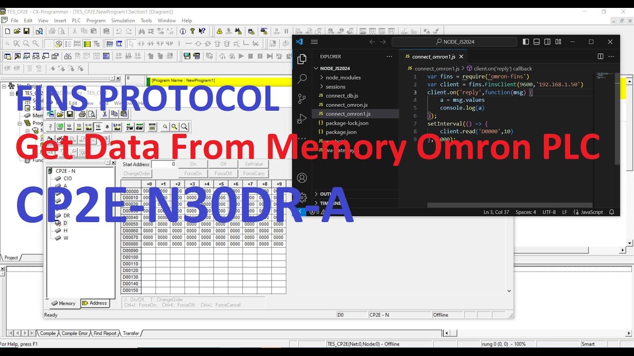 Get Data From Memory Omron PLC CP2EN30 using FINS Protocol