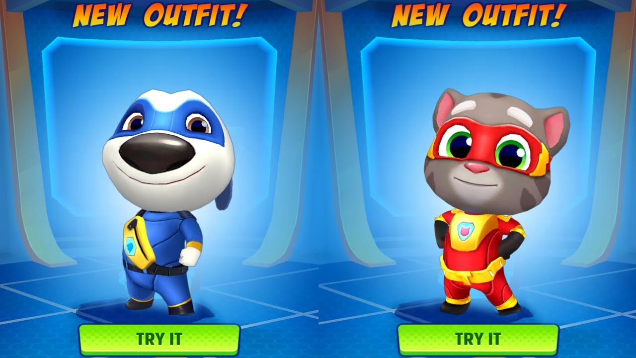 Talking Tom Hero Dash New Outfit - Random Unlock - Rescue Angela Hank Ginger TNG