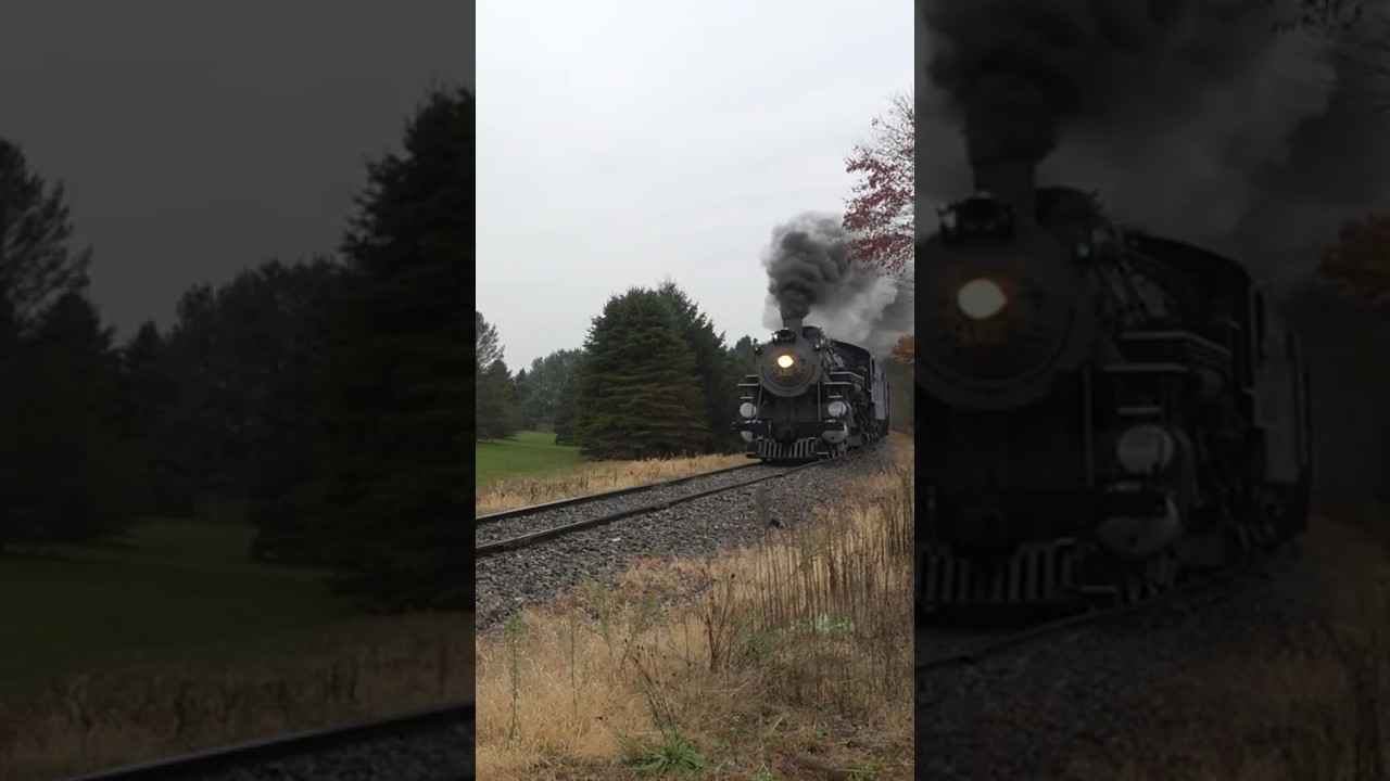 #RBMN425 in the #rain . #youtubeshorts #railfanning #steamtrain #steamengine #steam #train #steamer