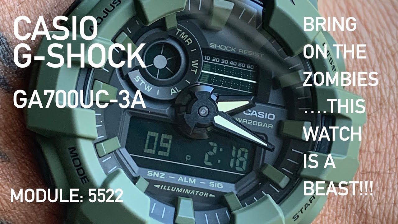 Casio WATCH, G Shock GA700UC-3A| Module 5522 Military Green REVIEW