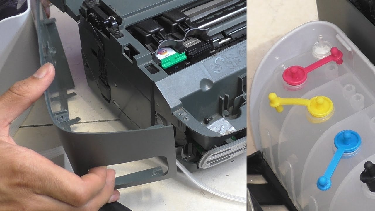 Présentation d'un kit CISS [encre continu] & installation sur une imprimante HP2575 all-in-one.