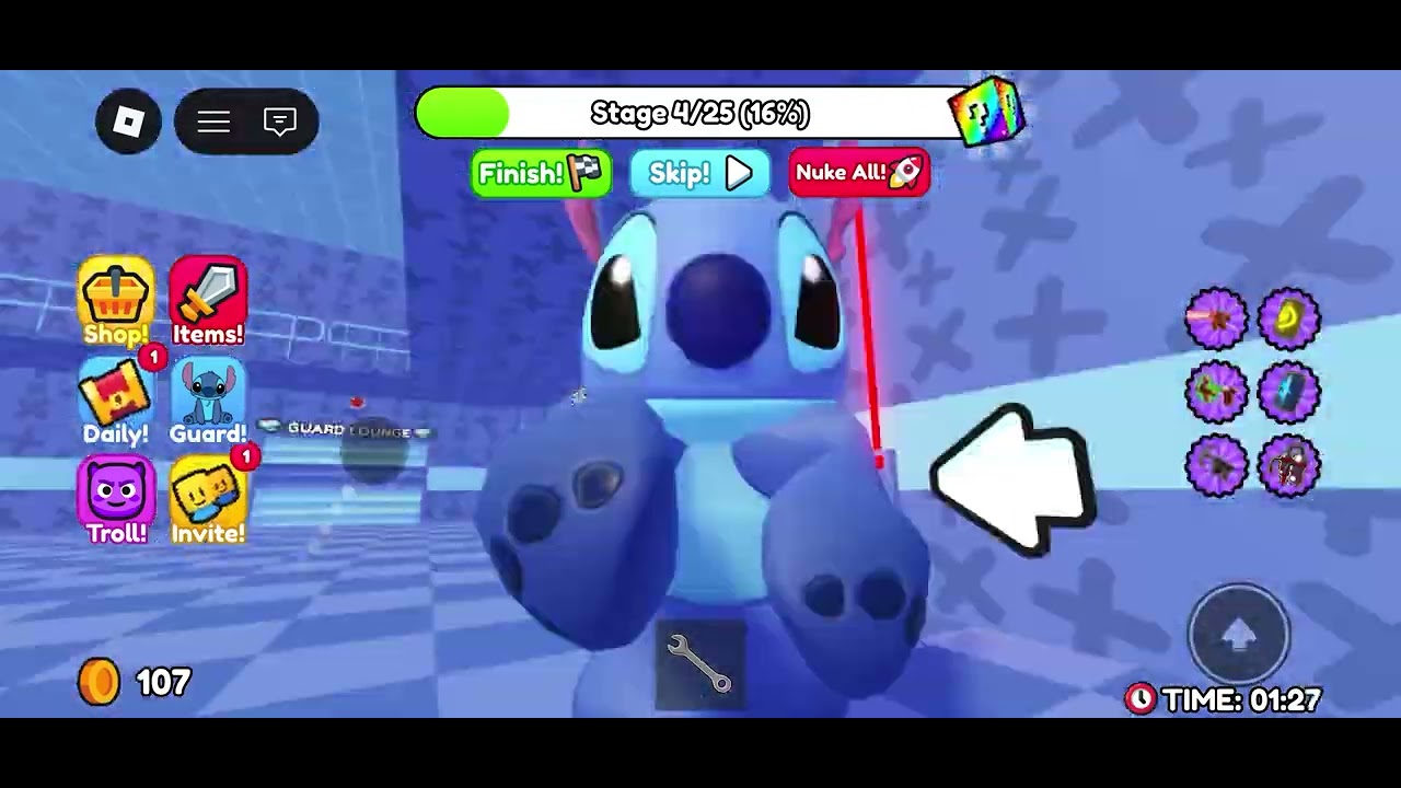 Playing stitch prison run￼ until I die 3 TIMES￼