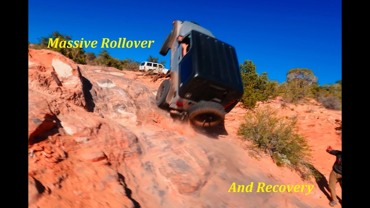 Massive Jeep Rollover and Recovery in Moab UT //  Behind The Rocks