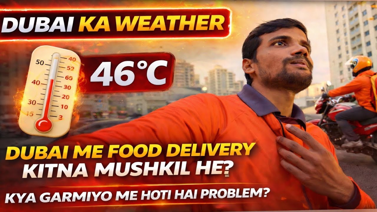 Dubai Ka Weather 🌡️ | Garmiyo Me Food Delivery Kitna Mushkil He? | Dubai Delivery Rider Reality