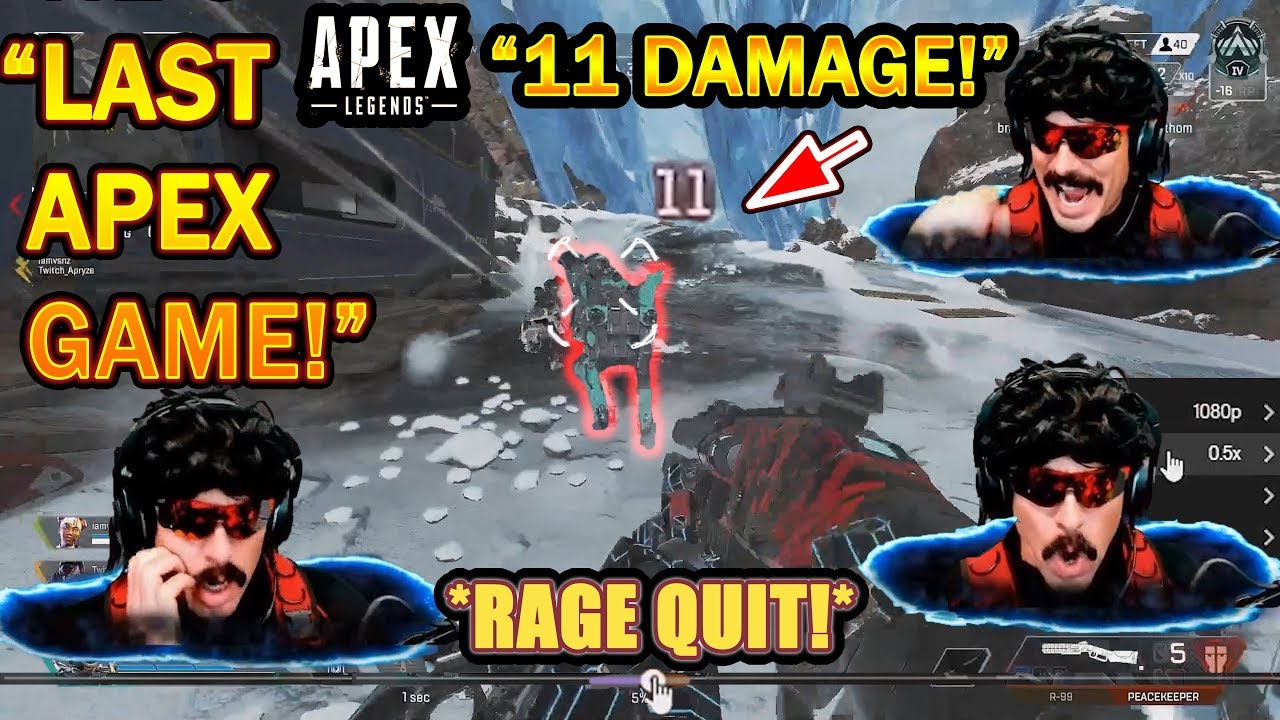 DrDisrespect RAGE QUITS Apex THEN Watches Slow-Mo Replay for Analysis!