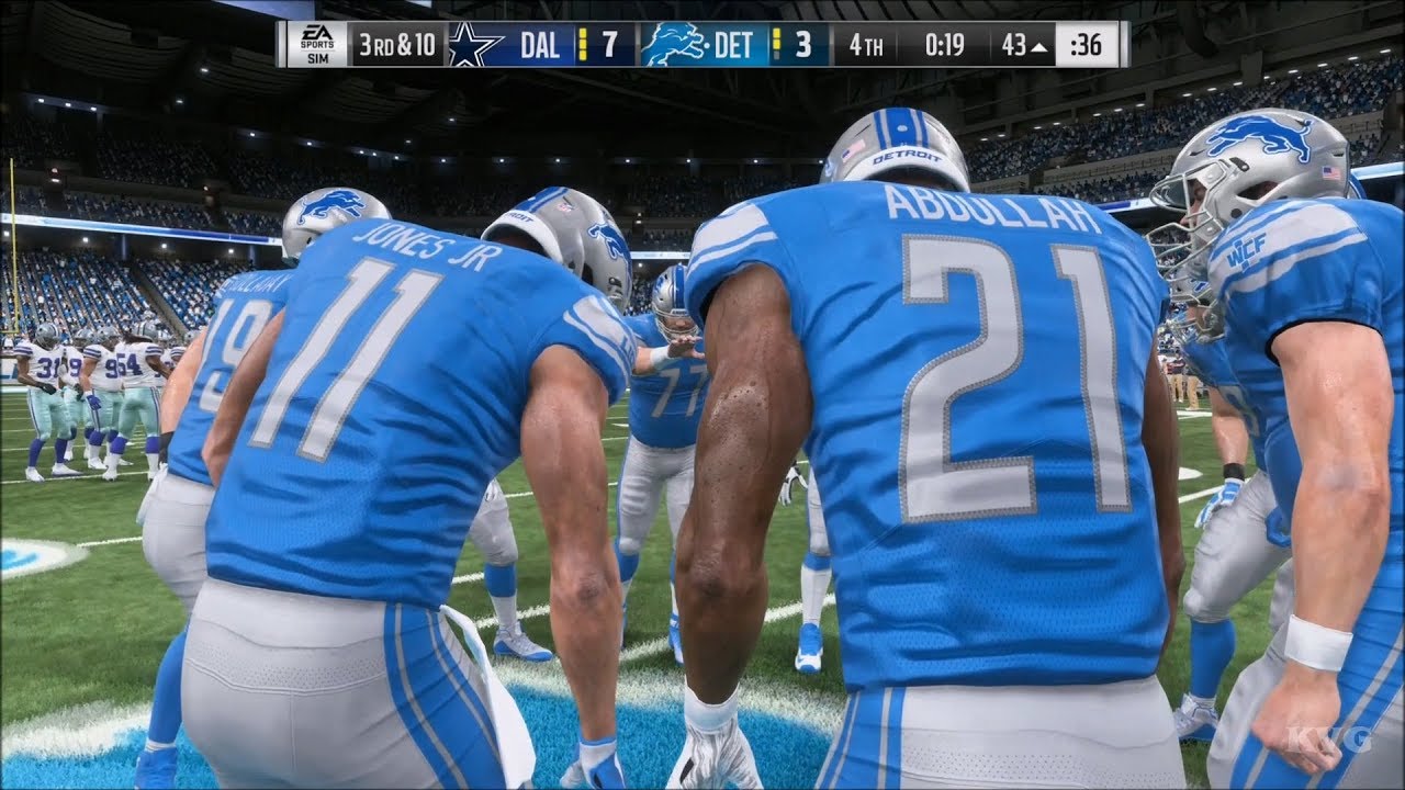 Madden NFL 19 - Detroit Lions vs Dallas Cowboys - Gameplay (HD) [1080p60FPS]