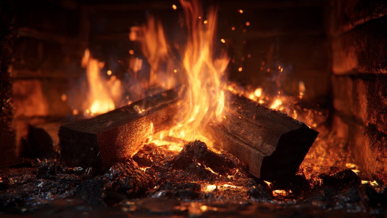 2 Hours Cozy Fireplace Sounds | Relaxing Fire Crackling, Warm Ambience, No Music