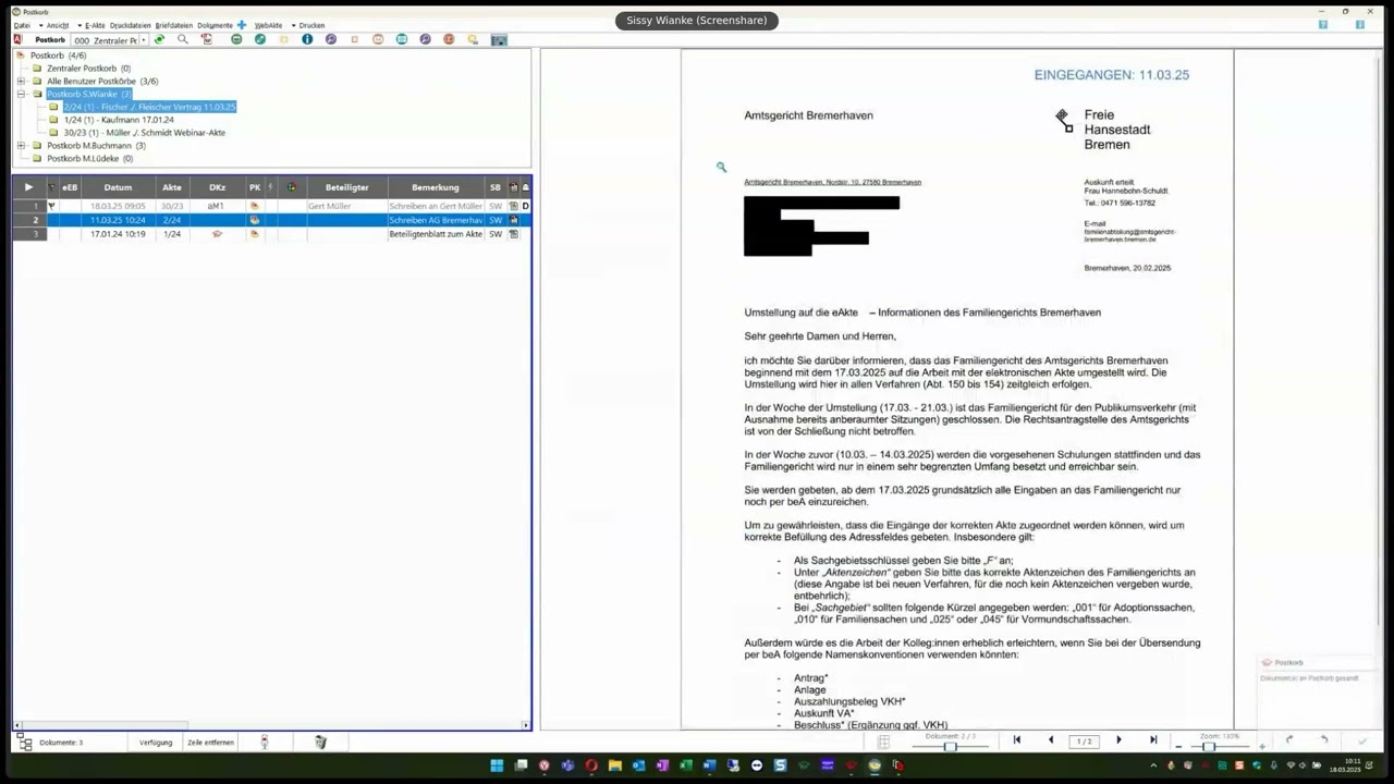 E-Workflow: Arbeiten mit dem Postkorb