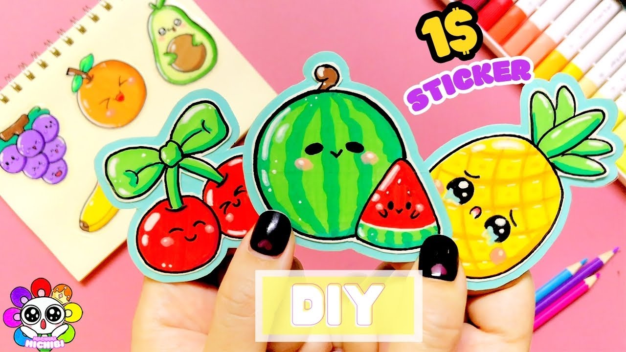 Easiest and Cheapest hack to make STICKER | DIY Homemade Fruit stickers Step by step | Michibi