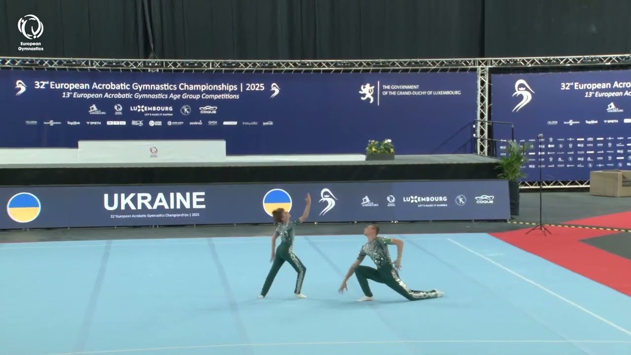 Honcharuk & Shapoval (UKR) - 2025 ACRO European silver medallists, Junior Men's Pairs All-Around