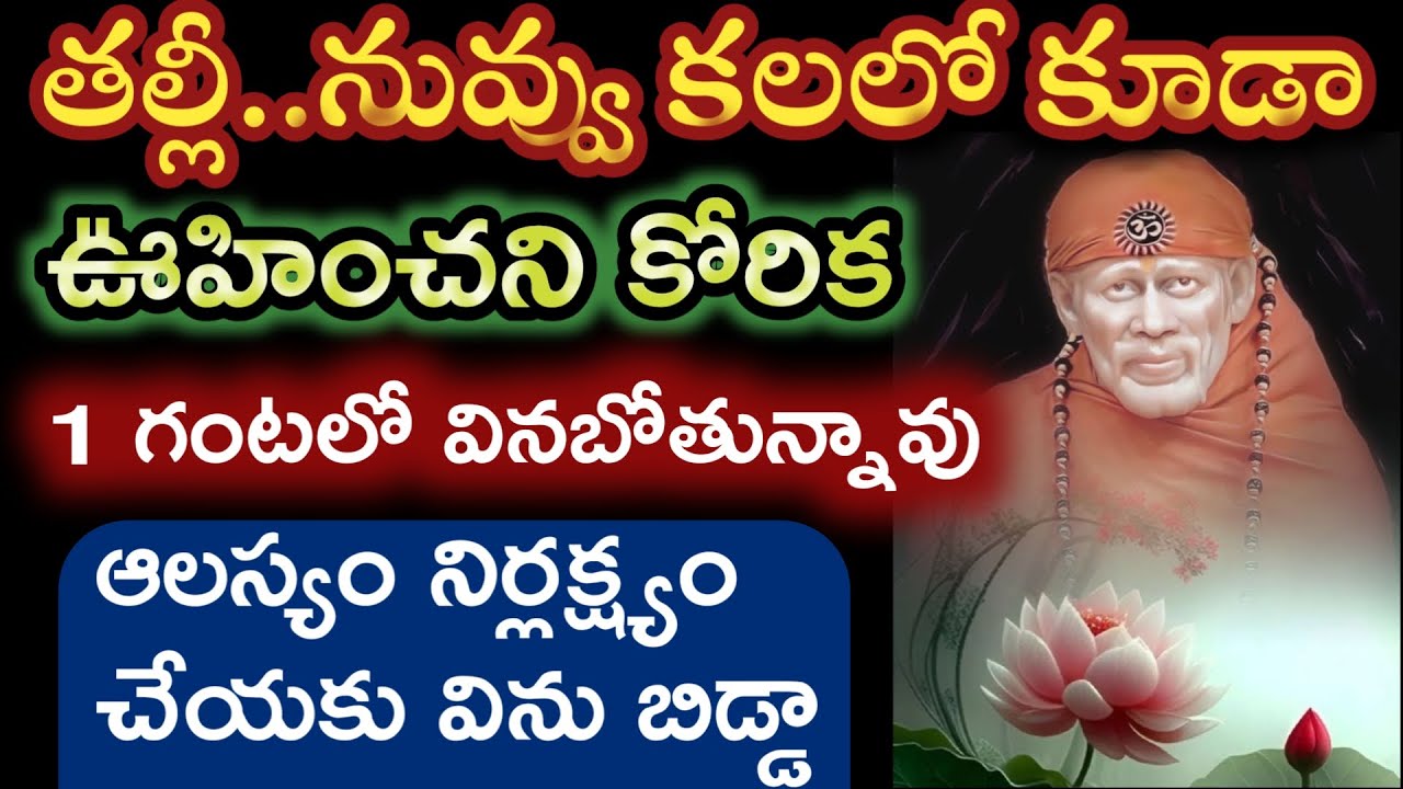 ఒక గంటలో నువ్వు కోరిన కోరిక తీరుతుంది ఇప్పుడే విను |saibaba advice @saipalukulu