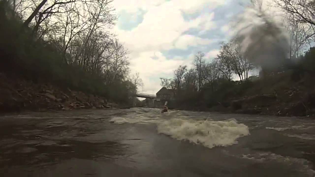 Trying out my Liquidlogic FreeRide 57 on the new whitewater section in Cuyahoga Falls  1450cfs