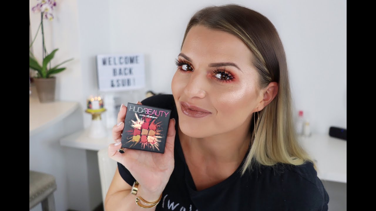 HUDA BEAUTY Coral Obsessions Eyeshadow Palette | Review & Quick Tutorial