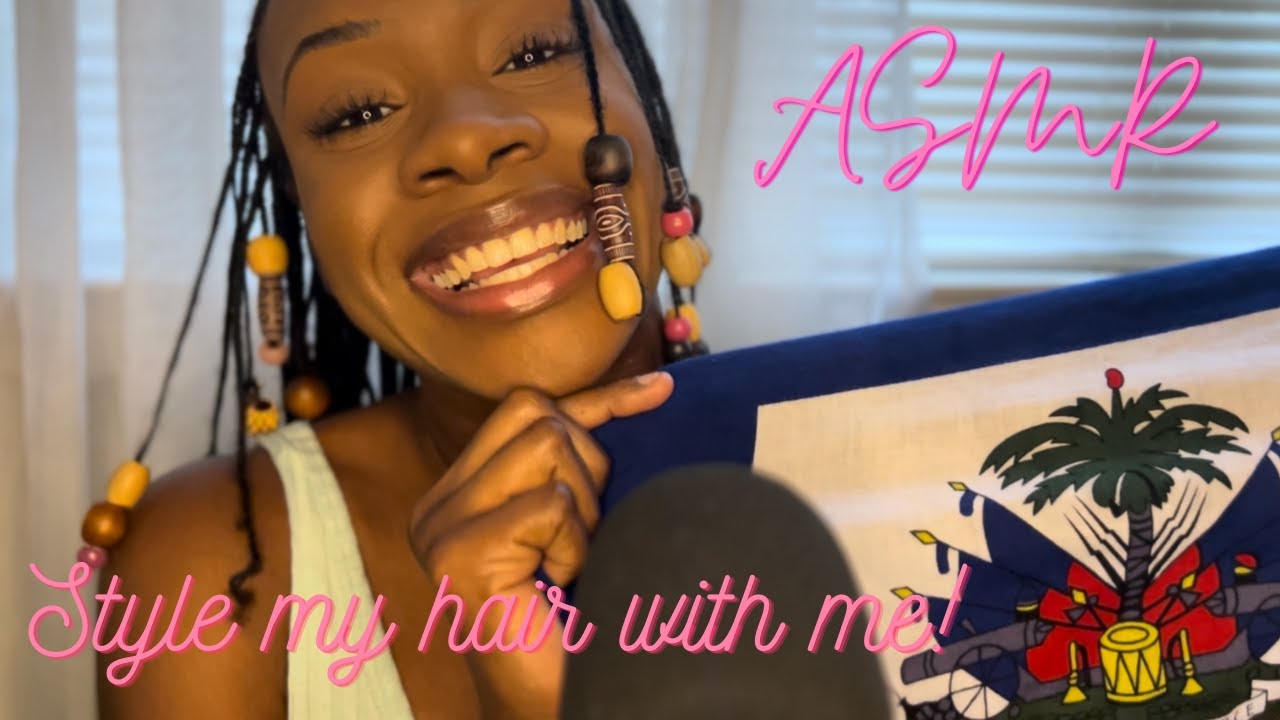 ASMR Haitian Flag Day | Whisper, Hair Play, Triggers, Hair Beads