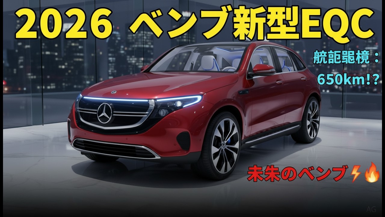 2026年メルセデスEQC公開 — 高級EV SUVで20km/L相当の効率？！😳⚡