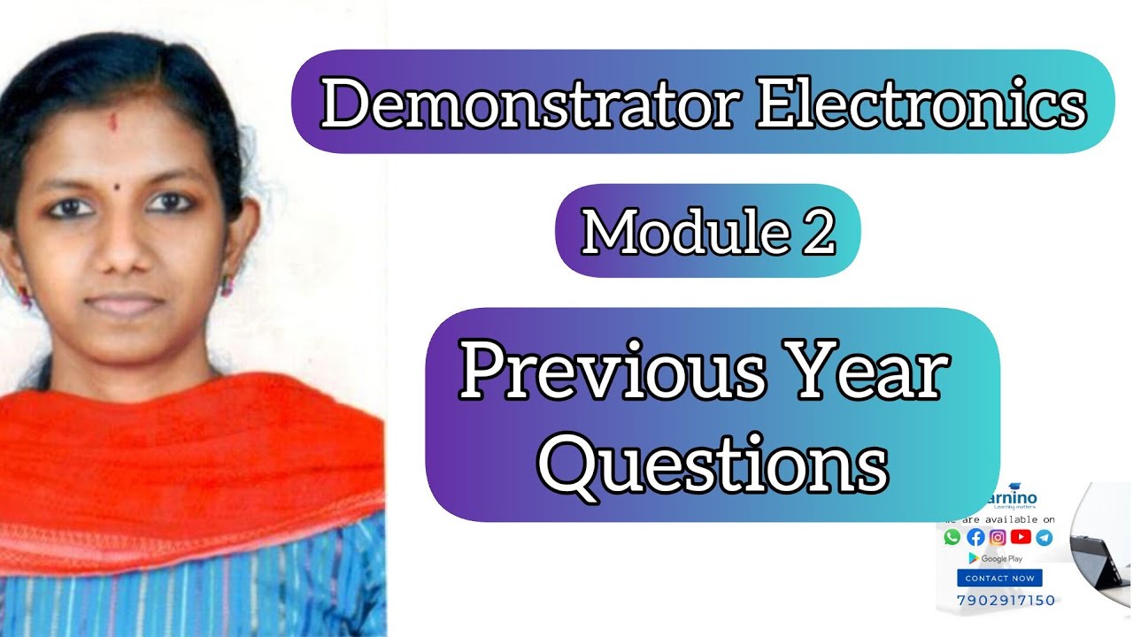 Demonstrator,MODULE 2  BASIC ELECTRICAL REVISION MCQ