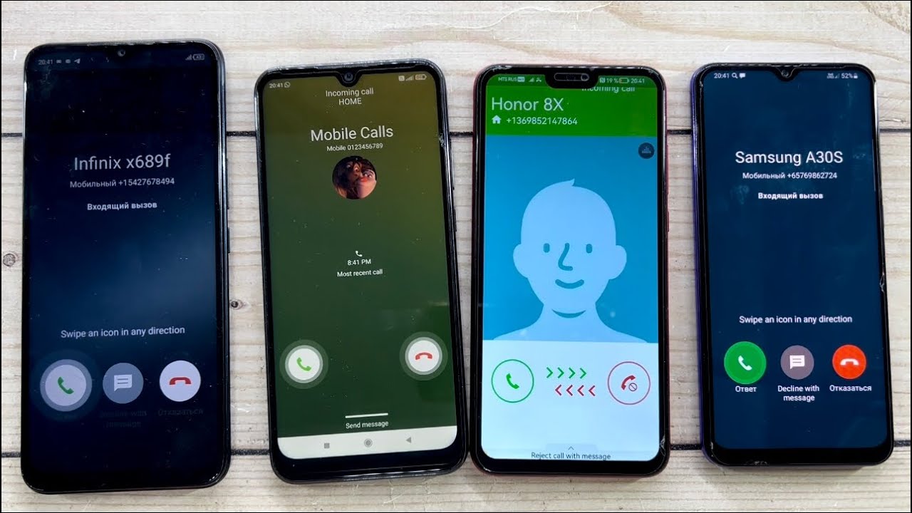 Turning In Phones, Fake, Real And Timer Calls Infinix X689F, Redmi Note 8T, Honor 8X, Galaxy A30s