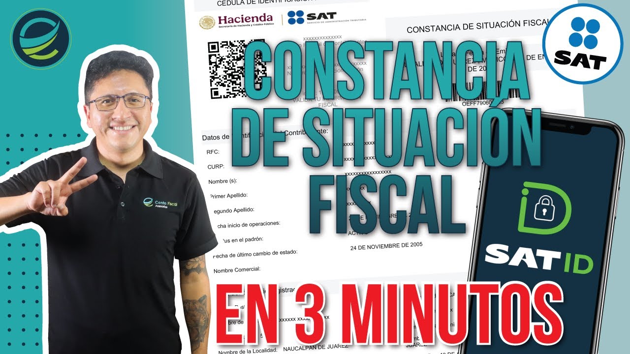 Descargar CONSTANCIA de SITUACIÓN FISCAL SAT con CELULAR en 3 MINUTOS - SAT ID🔥