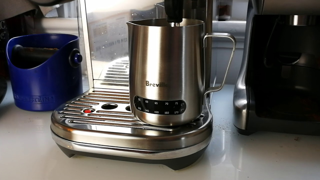 Breville Temp Control milk jug in action