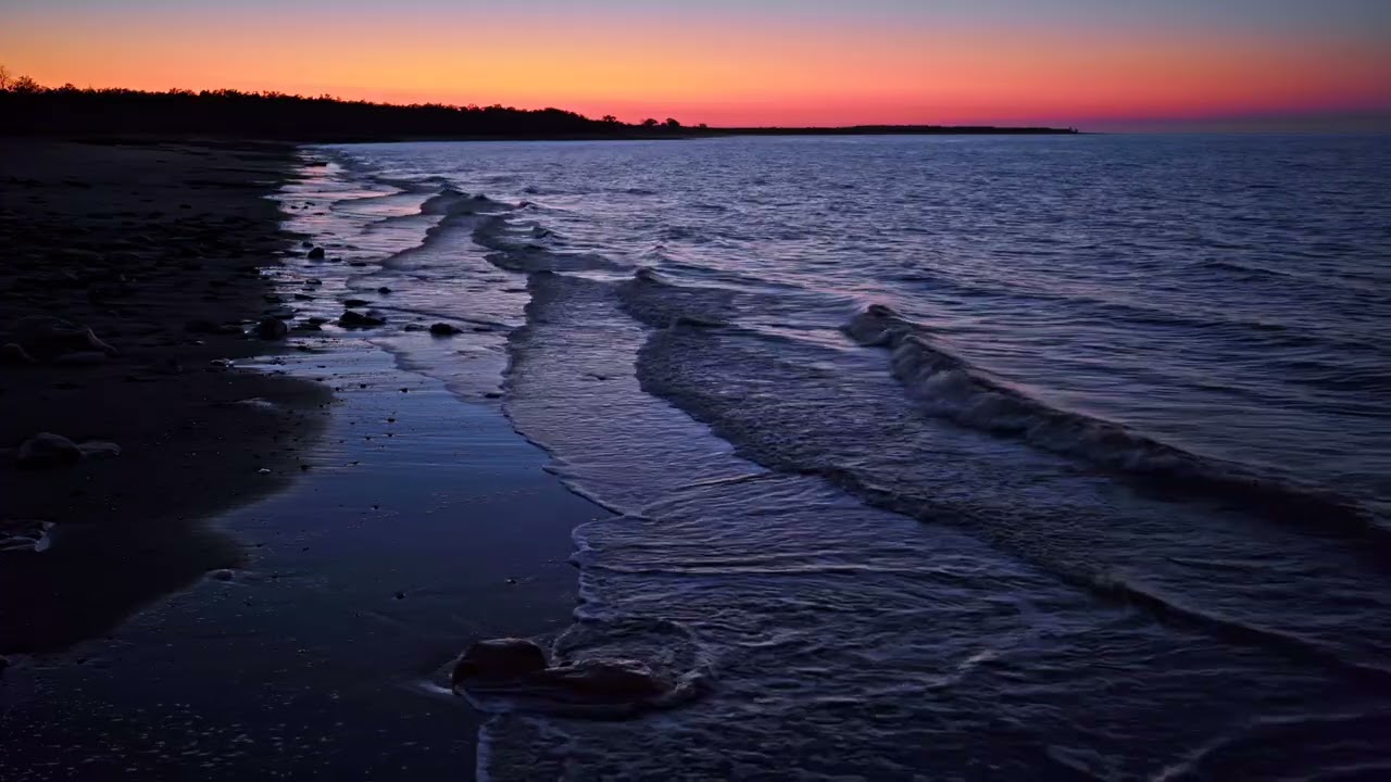 Late Sunset on a Rocky Beach with Mesmerizing Ocean Waves | 2-Hour ASMR for Deep Sleep | 4K UHD