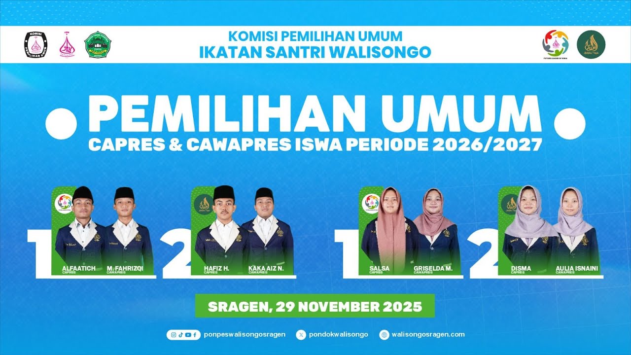 🔴PEMILIHAN UMUM CALON PRESIDEN DAN WAKIL PRESIDEN ISWA PERIODE 2025 /2026 PONPES WALISONGO SRAGEN